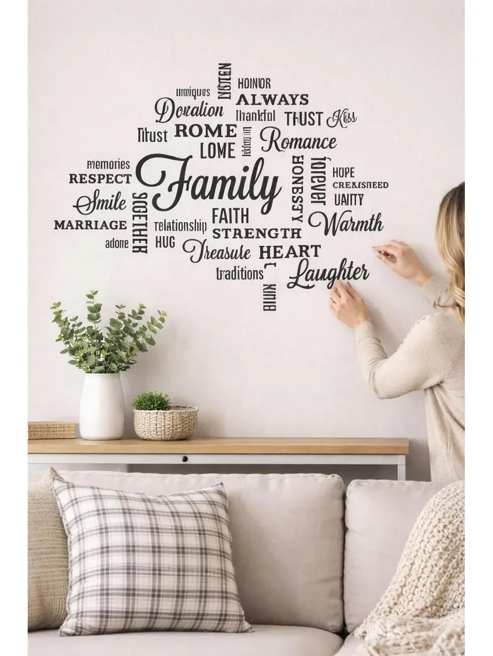 RoomMates Family Word Wall Decals – Removable Vinyl (35 Pieces)